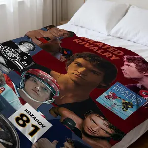 Heated Rival Character Printed Flannel Blanket, Soft Flannel Throw for All Seasons, Religious Gift, Printed Sofa Blanket, TV Blanket, Ideal for Believers, Black Friday, Digital Printing Technology, 100% Polyester Fiber, Suitable for Sofa, Bed, Office