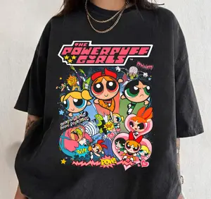 Powerpuff Girls Vintage T-Shirt, Tshirt Comfort Shortsleeve Cotton Top