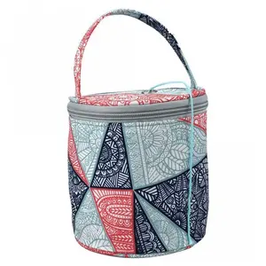 DIY Handmade Knitted Wool Storage Basket - Ins Style Foldable Round Crochet Tote Bag, Portable for Picnic Camping, Nordic Home Decor, Sewing Tools Organizer, Eco-Friendly Multifunctional Foldable Storage Basket