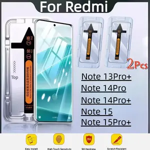 2-Pack Screen Protector for Redmi Note13pro+/14pro/14pro+/15/15pro+, HD Tempered Glass, 9h Hardness, Dust-Free, Bubble-Free, Easy Install, Scratch-Resistant