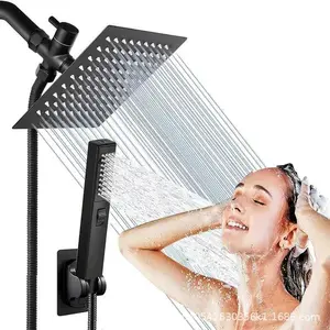 American style concealed wall mounted shower head set stainless steel top multifunctional with spray gun