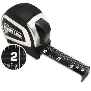 18FT High Contrast Tape Measure – Easy Read Dark Mode Measuring Tape with Auto Lock, Dual-Sided Blade & Rubber Case