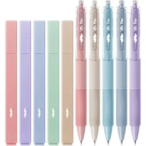- Aesthetic Highlighters and Gel s, 10 Pack, Pastel Colors No Bleed  Highlighters, Black Ink Gel s