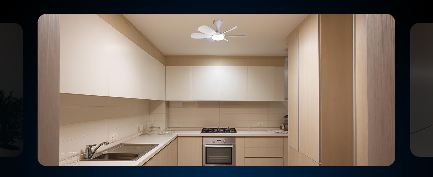 Socket Ceiling Fan with Lights & Remote App, E26/E27 Base, Dimmable 3-Color, Reversible Motor, Easy Screw-in Installation for Bedroom, Living Room, Kitchen & Garage