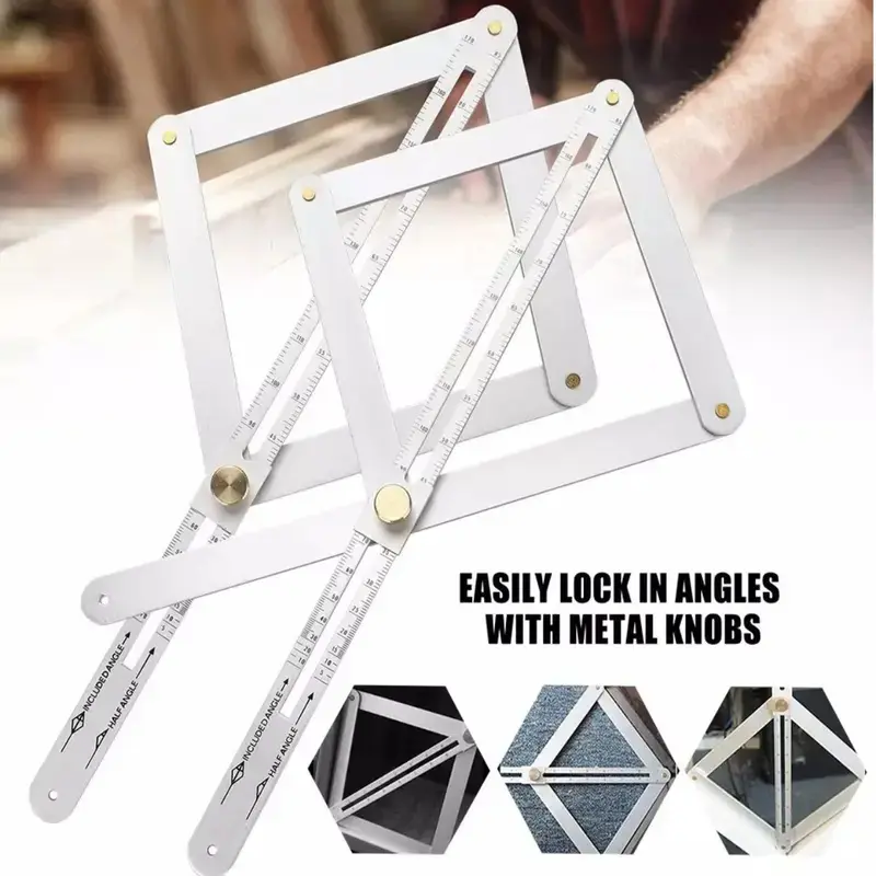 New Premium Corner Angle Finder, Stainless Steel Protractor Digital Angle Finder with Scales, Miter Saw Bevel Gauge and Corner Angle Finder for Woodworking toolupgrade, Clear Etched Markings, Rustproof Metal Build, Ideal for  Professional Woodworkers