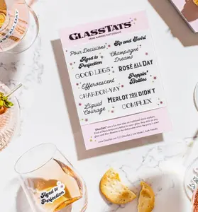 Wine Time Glass Tat Drink Markers