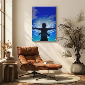 Eren Yeager "Freedom" Quote Attack on Titan Anime Print - Motivational Manga Wall Art, Aesthetic Home Decor for Teen Bedrooms & Living Rooms, Otaku Space Accessory