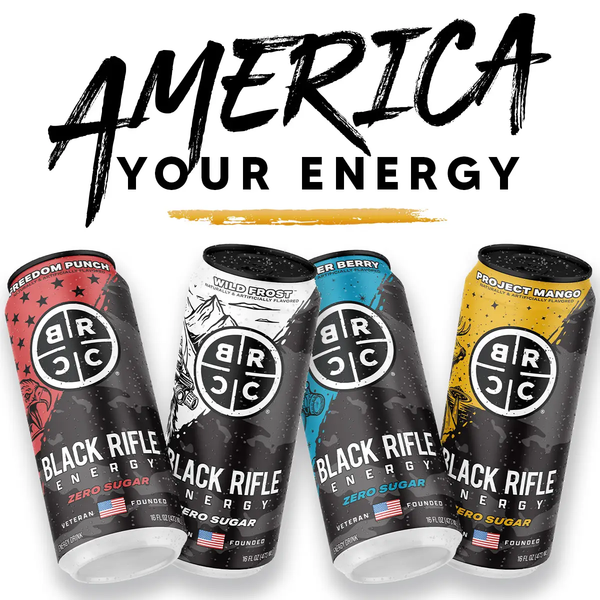 Black Rifle Energy | Zero Sugar Energy Drink, 200mg Caffeine, 16 fl oz can (Pack...