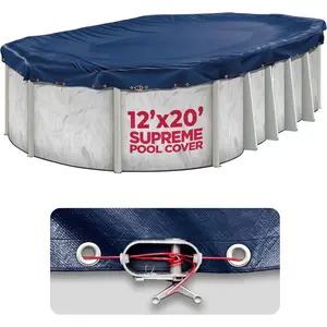 12 x 20 ft oval pool covers for above ground pools oval winter pool cover swimming pool cover 12x20 pool cover keeps out debris cold and uv resistant supreme mesh navy blue