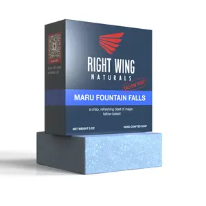 RIGHT WING NATURALS MARU FOUNTAIN FALLS Tallow Soap - Grittiest Cleanser for Body Care - Refreshing Ice-cold Scent - Perfect for Cleansing