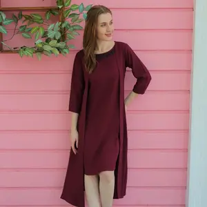Stunning Georgette Short Dress for Women | Elegant 3/4 Sleeve Round Neck Mini Dress | Lightweight Flowy Summer Dress for Wedding Guest, Cocktail Party, Office Wear & Date Night | Premium Imported Georgette Luxury Boutique Style Evening Wear
