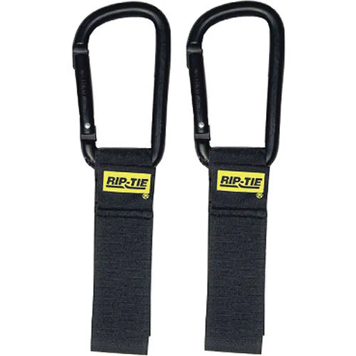 Rip-Tie 1x6" Flat Bottom Regular Carabiner CableCarrier, 2 Pack, Black