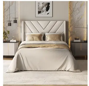 Upholstered Platform Bed with Wooden Slat Support and Tufted Headboard for Adult, Twin, Beige