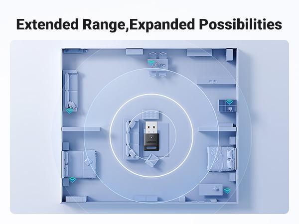 UGREEN USB Bluetooth Adapter for PC - Bluetooth 6.0 Dongle Receiver, Plug and Play, Supports Windows 11/10/8.1/7 for Desktop, Laptop, Keyboard, Mouse, etc,2Pcs