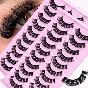 20 Pairs 3D Fluffy False Eyelashes, Dramatic Fake Eyelashes, Messy Thick Lashes, Perfect for Daily Wear & Special Occasions