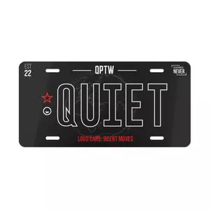 Quiet Racing Club - Outline Vanity Aluminum License Plate - Drop Five