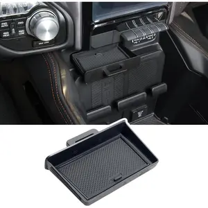 Center Console Storage Drawer Compatible with 2019-2026 Dodge Ram 1500 2500 3500 Insert Drawer Box With Anti-Slip Mat Interior Accessories (Only Fit Models with Cubby)