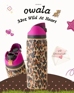 Owala "Wild At Heart" Cheetah Leopard 32oz Free Sip Limited Edition UO Print Drinkware Water Bottle