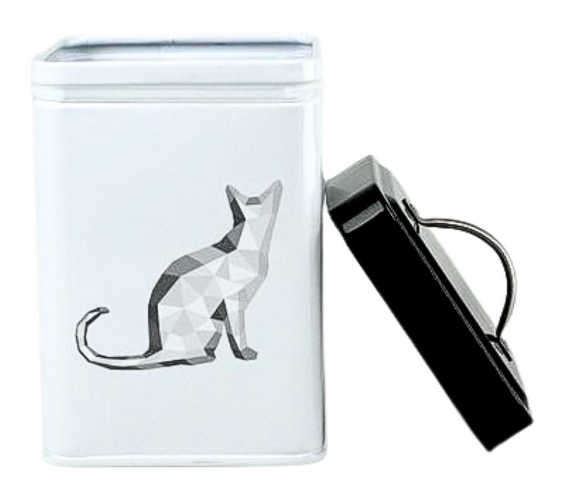 10 Strawberry Street Geometric Cat Sqaure MetalCanister, Smal