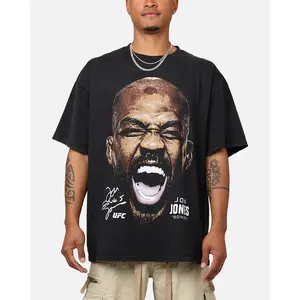 UFC By 73Studio Jon Jones Big Face T-Shirt Black Acidwash