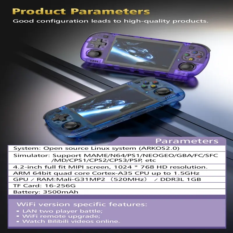 The R36H Promax retro handheld game console runs on a Linux