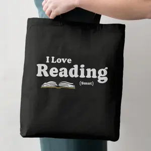 I Love Reading Smut Tote Bag by BootsTees, Romance Novel Fan Gift, Spicy Book Club, Funny Tote for Women, Funny Gift for Readers, Bookish Accessory, Reading Quote, Reusable Shopping Bag, Canvas Totebag with Saying, BookTok