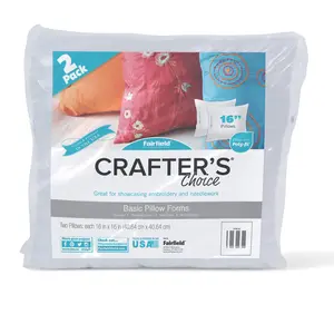 Fairfield Crafter’s Choice Basic Pillow Forms, Soft Pillow Inserts for Throw Pillows, Decorative Pillows, Travel Pillows, and Home Decor, Zippered Cover, Spot Clean, 16" X 16", Pack of 2