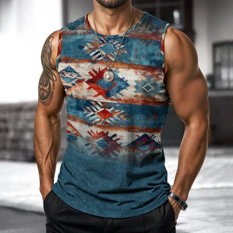 basketball vest 2025 Summer New Men's Casual Ethnic Style Sports Vest