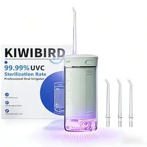 Kiwibird C1 Water Flosser 99.99% Plaque Removal with UV-C Sanitization 4 Modes Cordless Oral Irrigator Portable 30-Day Battery Life IPX8 Waterproof