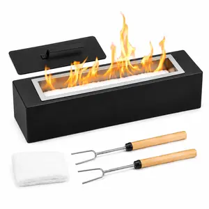 Rectangular Tabletop Fire Pit – Smokeless S’mores Maker with 4 Roasting Sticks