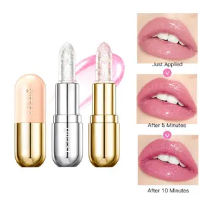 Qibest Temperature-Change Jelly Lipstick, Hydrating Moisturizing Diamond Lip Balm, Glitter Gloss, Long-Lasting Moisture, Nourishing, Anti-Chapping, Lipgloss