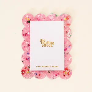 Mini Acrylic Picture Frame Magnet-Confetti Pink