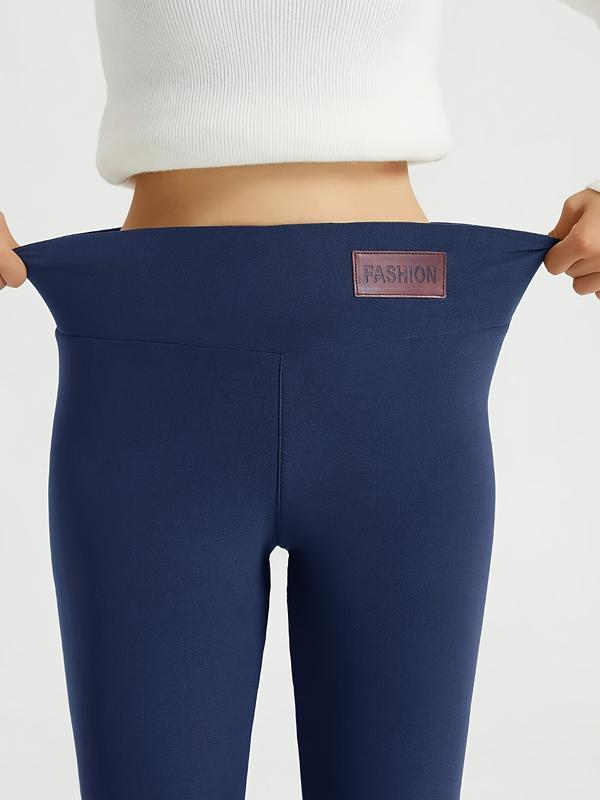 High Waist Women’s Winter Warm Thick Leggings - Full Length Solid Black/Dark Blue/Navy/Grey/Charcoal - High Waist Stretch Workout Pants  Gym Yoga Pants - Machine Washable Thermal Leggings  Soft high-elastic woman fleece-lined high-waisted