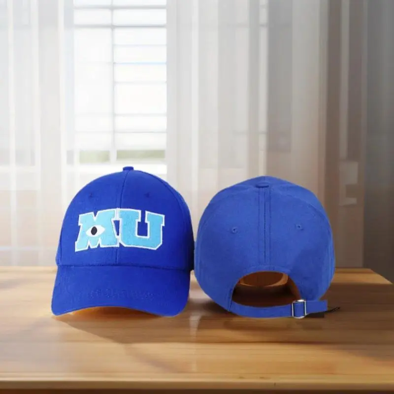 New High-Quality Adults' Casual Wear Snapback Hat - MU Monster University Embroidered Logo Blue Hip Hop Sun Hat for Men & Women, Snapback Hats
