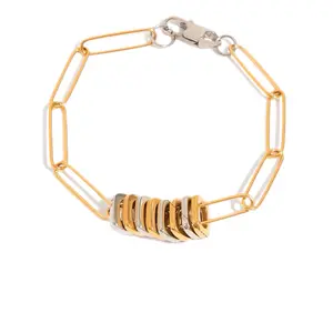 Paper Clip Bracelet - Simple Design with Gold and Silver Elements as Shown