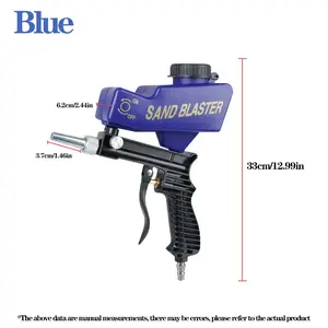 Household gravity sandblasting gun for garage DIY—handheld pneumatic metal rust remover cleaning tool
