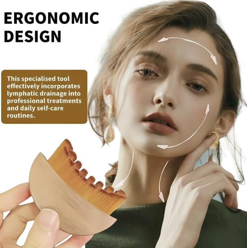 2PCS Lymphatic Contour Face Brush for Jawline Chin Sculpting Dry Brushing Massager for Lymphatic Drainage  Facial Fatigue Relief Ergonomically Designed to Fit The Skin Precisely Beauty Roller Daily