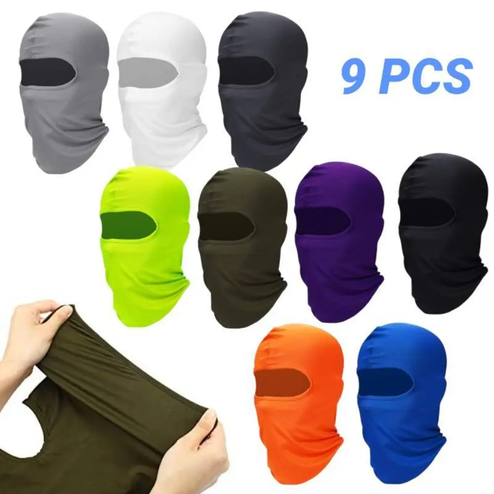 9pcs Men's Full Face Ski Mask Balaclava - Sun Protection & Cooling Neck Gaiter, Breathable Textile Fabric with 9 Color Options for Cycling, Running, Camping, Hiking, Fishing, Climbing, Halloween & Christmas Gifts
