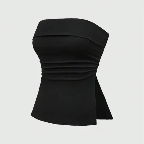 Women's Solid Color Tie Shoulder Crop Slim Tank Top, Casual Fashion Sleeveless Top for Daily Outdoor Wear, Ladies Clothes for All Seasons