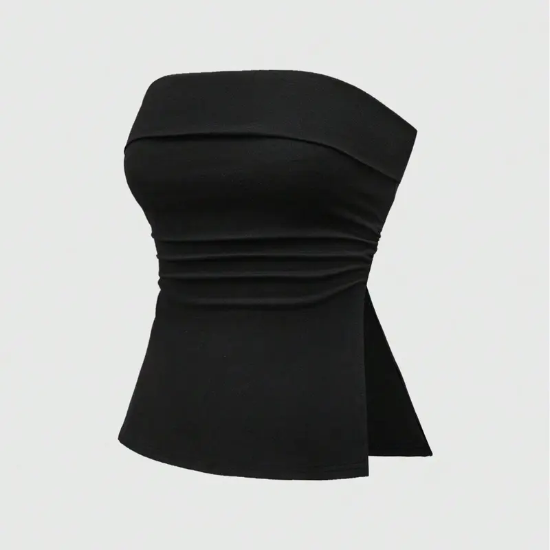 Women's Solid Color Tie Shoulder Crop Slim Tank Top, Casual Fashion Sleeveless Top for Daily Outdoor Wear, Ladies Clothes for All Seasons