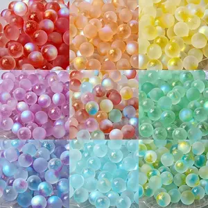 51 Gleaming Glass Decorative Stones For Crafts, 12mm Luminous Beads For Jewelry Making, Bracelets, Home Decor, Fireplace Decoration - No Holes