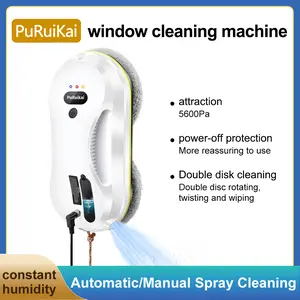 1 US standard PuRuiKai household window cleaning robot, single nozzle automatic water spray, vacuum cleaner, water spray glass cleaning robot, Cleaning Machines
