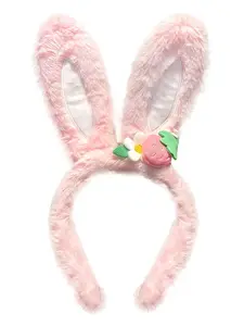 Easter Bunny Ears Headband Plush Fluffy Rabbit Ear Easter Rabbit Ears Hair Accessory Cute Strawberry Rabbit Ears Party Costume Holiday Clothing Gift