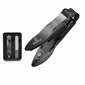 MIRACLE Sharp Nail Clippers for Men with Self-Collecting Catcher, with Ergonomic Lever for Perfectly Manicured Nails Nail Care Set.