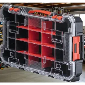 20-Compartment Small Parts Storage Box with Secure Latch, Versatile Organizer for Tools & Accessories, Stackable Design for Easy Storage, Durable Plastic Construction, Clear Lid for Quick Visibility