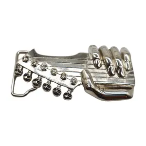 New Men Women Silver Metal Buckle Biker Fashion Hand Play Music Band Guitar Skulls