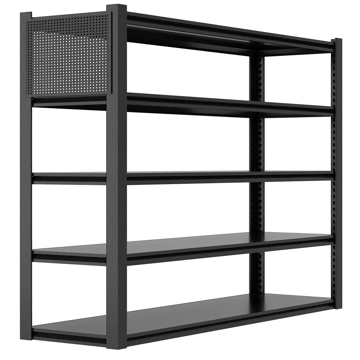 Durable Industrial 3-Layer Reinforced Metal Pegboard Organiser Shelf - Heavy-Duty Multiple Levels Storage Rack with Adjustable Tool Rack, Perforated Sides, Above 25 kg High Capacity for Garage, Kitchen Use, Bedroom