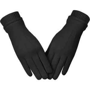Womens Winter Suede Gloves With Touchscreen Texting Finger Wool Lined Windproof Warm Fashion Dress Gloves