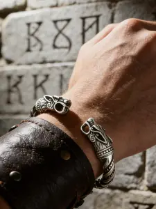 Wolf Head Punk Hip-Hop Vintage Style Viking Cold Style Punk Style Jewelry Stainless Steel Bracelet Adjustable Size for Men, Perfect Gift for Friends or Holidays