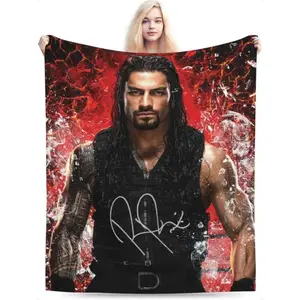 Roman Reigns Boxer Flannel Fleece Throw Blanket - Premium Flannel Material Soft Air Conditioner for Bedroom Sofa Living Room Office Travel Camping Mother's Day Valentine's Day Birthday Christmas Gift